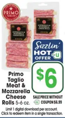 Jewel-Osco Primo Taglio Meat & Mozzarella Cheese offer