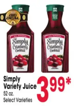 Jewel-Osco Simply Variety Juice offer