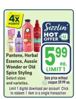 Jewel-Osco Pantene, Herbal Essence, Aussie Wonder or Old Spice Styling offer