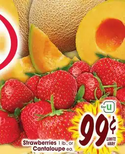 Jewel-Osco Strawberries 1 lb., or 1 lb., or Cantaloupe offer