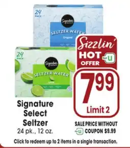 Jewel-Osco Signature Select Seltzer offer