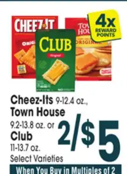 Jewel-Osco Cheez-Its 9-12.4 oz., Town House 9.2-13.8 oz. or Club 11-13.7 oz offer