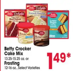 Jewel-Osco Betty Crocker Cake Mix 13.25-15.25 oz. or Frosting 12-16 oz offer