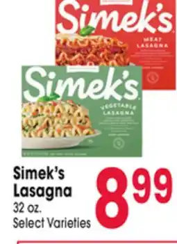 Jewel-Osco Simek's Lasagna offer