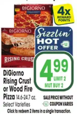 Jewel-Osco DiGiorno Rising Crust or Wood Fire Pizza offer
