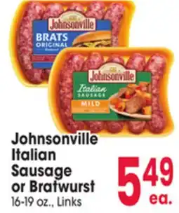 Jewel-Osco Johnsonville Italian Sausage or Bratwurst offer