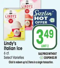 Jewel-Osco Lindy's Italian Ice offer