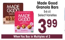 Jewel-Osco Made Good Granola Bars offer