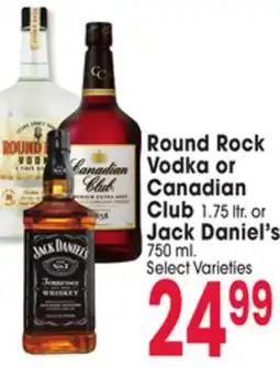 Jewel-Osco Round Rock Vodka or Canadian Club 1.75 ltr. or Jack Daniel's offer