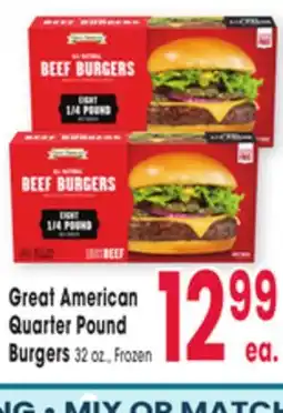 Jewel-Osco Great American Quarter Pound Quarter Pound Burgers offer