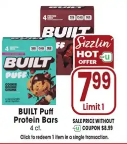 Jewel-Osco Sizzlin BUILT Puff Protein Bars offer