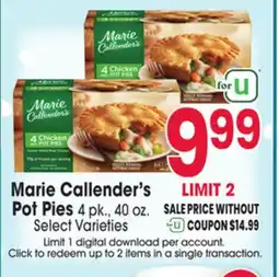 Jewel-Osco Marie Callender's Pot Pies offer