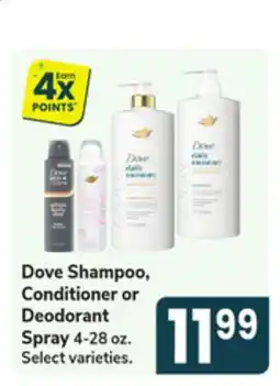 Jewel-Osco Dove Shampoo, Conditioner or Deodorant Spray offer