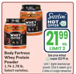 Jewel-Osco Body Fortress Whey Protein Powder offer