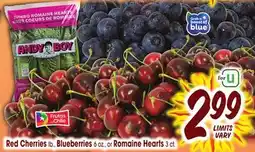 Jewel-Osco Red Cherries lb., Blueberries Blueberries 6 oz., or Romaine Hearts Hearts 3 ct offer