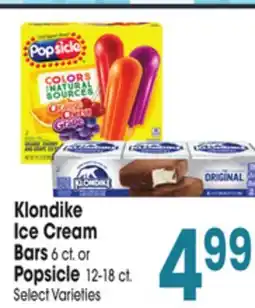Jewel-Osco Klondike Ice Cream Bars 6 ct. or Popsicle 12-18 ct offer