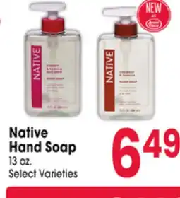Jewel-Osco Native Hand Soap offer