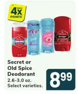 Jewel-Osco Secret or Old Spice Deodorant offer
