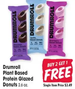 Jewel-Osco Drumroll Plant Based Protein Glazed Donuts offer