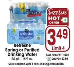 Jewel-Osco Refreshe Spring or Purified Drinking Water offer