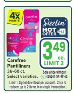 Jewel-Osco Carefree Pantiliners offer