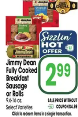 Jewel-Osco Jimmy Dean Fully Cooked Breakfast Sausage or Rolls offer