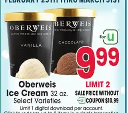 Jewel-Osco Oberweis Ice Cream offer