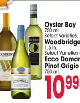Jewel-Osco Oyster Bay 750 ml., Woodbridge 1.5 ltr. or Ecco Domani Pinot Grigio 750 ml offer