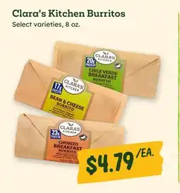 Sprouts Farmers Market Clara's Kitchen Burritos offer