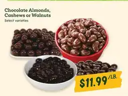 Sprouts Farmers Market Chocolate Almonds, Cashews or Walnuts offer