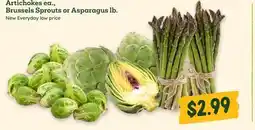 Sprouts Farmers Market Artichokes, Brussels Sprouts or Asparagus offer