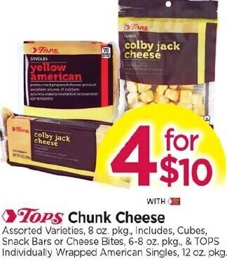 Tops Chunk Cheese offer