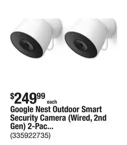 The Home Depot Google Nest Outdoor Smart Security Camera (Wired, 2nd Gen) 2-Pack-Snow offer