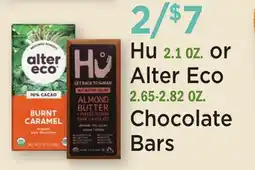 Heinen's Hu 2.1 OZ. or Alter Eco 2.65-2.82 OZ. Chocolate Bars offer