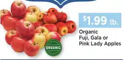Heinen's Organic Fuji, Gala or Pink Lady Apples offer