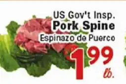 Rio Valley Market US Gov't Insp. Pork Spine offer