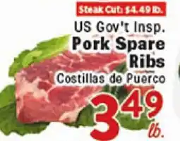 Rio Valley Market US Gov't Insp. Pork Spare Ribs offer