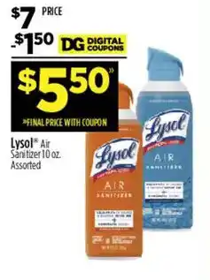 Dollar General Lysol air sanitizer offer
