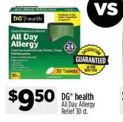 Dollar General DG health All Day Allergy Relief offer