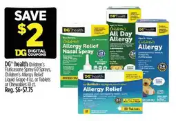 Dollar General DG health children's fluticasone spray offer