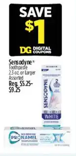 Dollar General Sensodyne Toothpaste offer