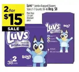 Dollar General Luvs Jumbo Bagged Diapers offer
