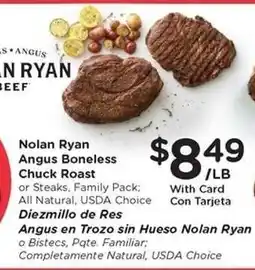 Kroger Nolan Ryan Angus Boneless Chuck Roast offer