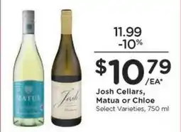 Kroger Josh Cellars, Matua or Chloe offer