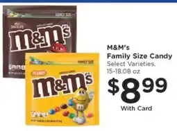 Kroger M&M's Family Size Candy offer