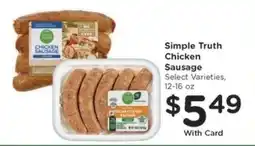 Kroger Simple Truth Chicken Sausage offer