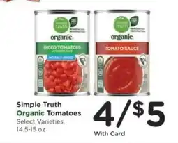 Kroger Simple Truth Organic Tomatoes offer