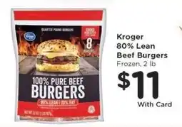 Kroger Kroger 80% Lean Beef Burgers offer
