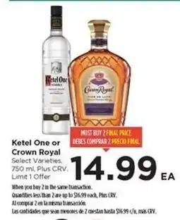 Food 4 Less Ketel One or Crown Royal offer