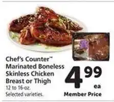 Safeway Chef’s Counter Marinated Boneless Skinless Chicken Breast or Thigh offer